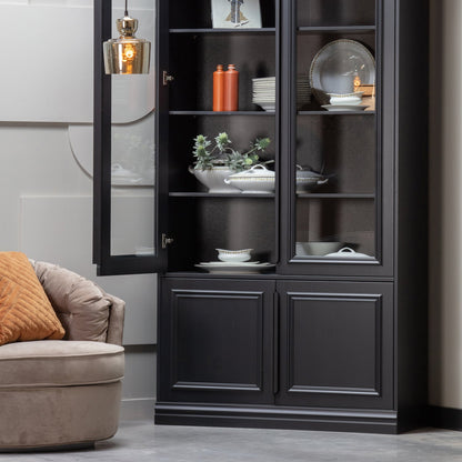 Woood Organize Vitrinekast 44 Cm Grenen Matzwart [Fsc] - KwaliteitWonen.nl