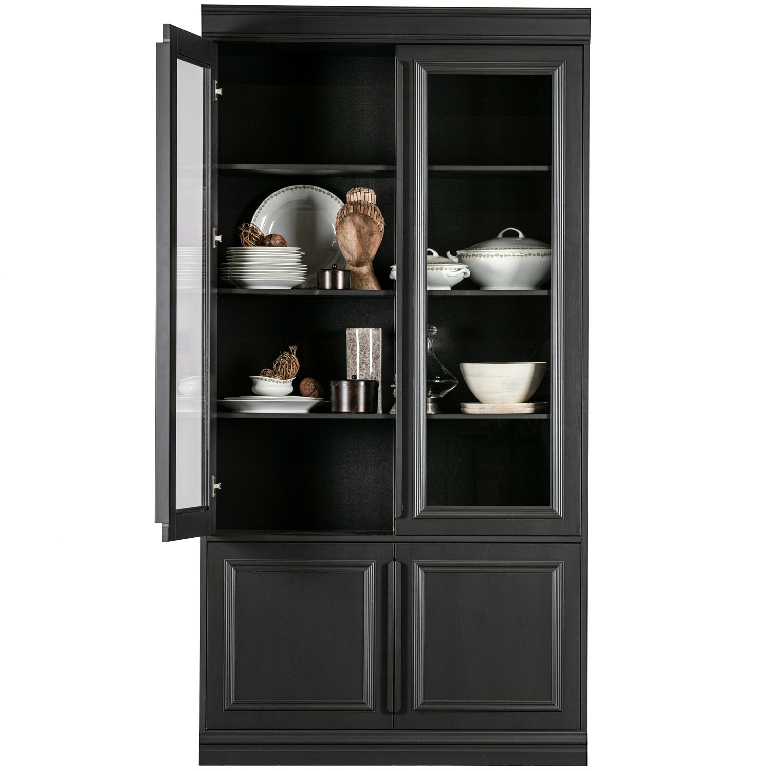Woood Organize Vitrinekast 44 Cm Grenen Matzwart [Fsc] - KwaliteitWonen.nl