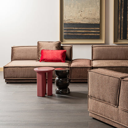 Woood Orivo Bijzettafel Hout Hoogglans Roodroze [Fsc] - KwaliteitWonen.nl