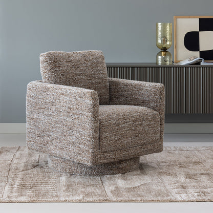 Woood Oska Draaifauteuil Bruin Melange - KwaliteitWonen.nl