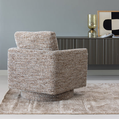 Woood Oska Draaifauteuil Bruin Melange - KwaliteitWonen.nl