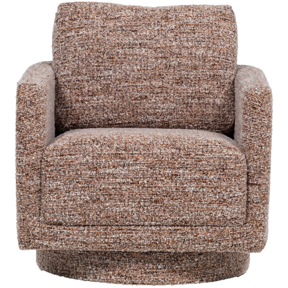 Woood Oska Draaifauteuil Bruin Melange - KwaliteitWonen.nl