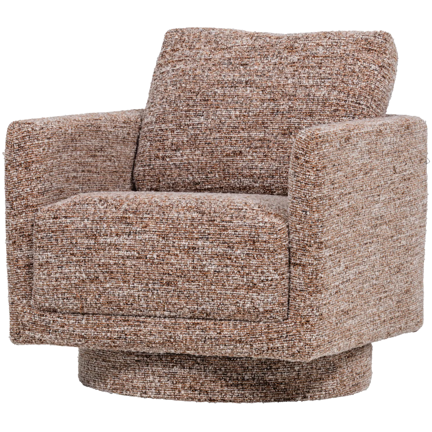 Woood Oska Draaifauteuil Bruin Melange - KwaliteitWonen.nl