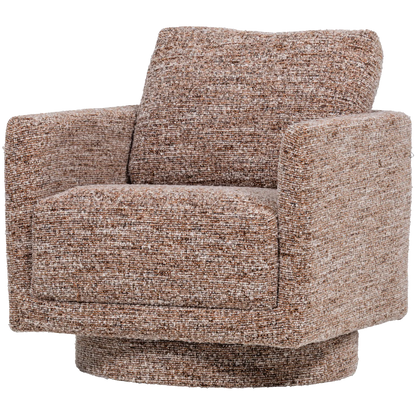 Woood Oska Draaifauteuil Bruin Melange - KwaliteitWonen.nl