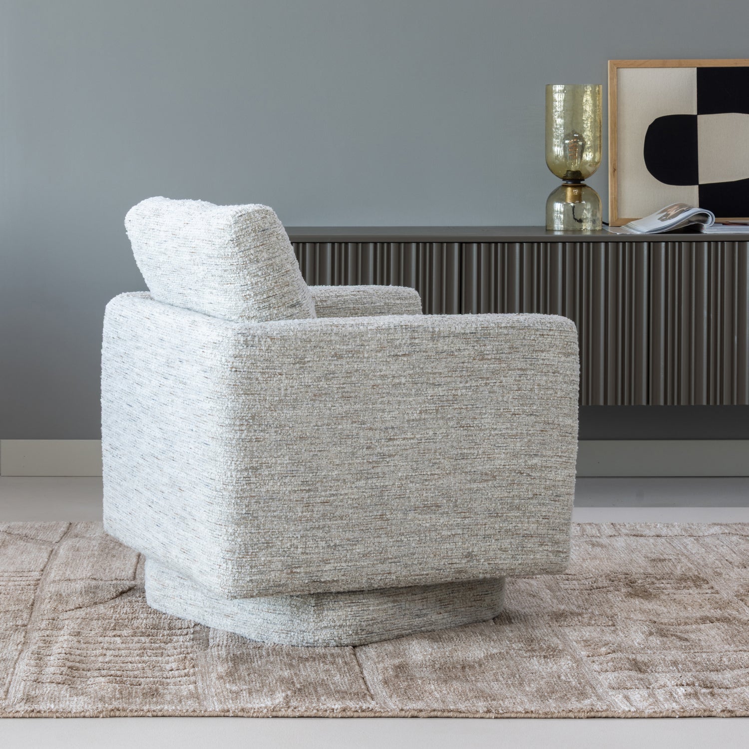 Woood Oska Draaifauteuil Naturel Melange - KwaliteitWonen.nl