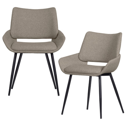 Woood Parade Eetkamerstoel Melange Stof Zand - KwaliteitWonen.nl
