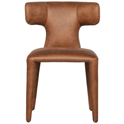 Woood Permit Eetkamerstoel Leerlook Cognac - KwaliteitWonen.nl
