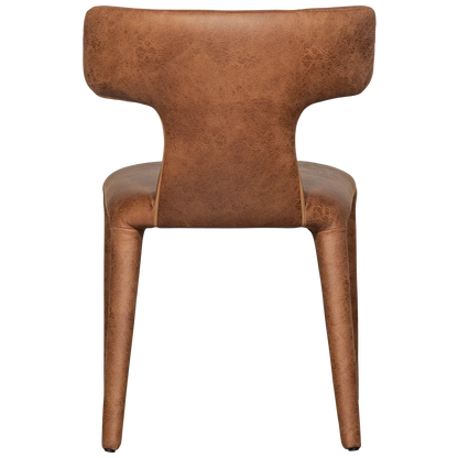 Woood Permit Eetkamerstoel Leerlook Cognac - KwaliteitWonen.nl