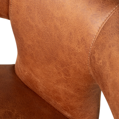 Woood Permit Eetkamerstoel Leerlook Cognac - KwaliteitWonen.nl