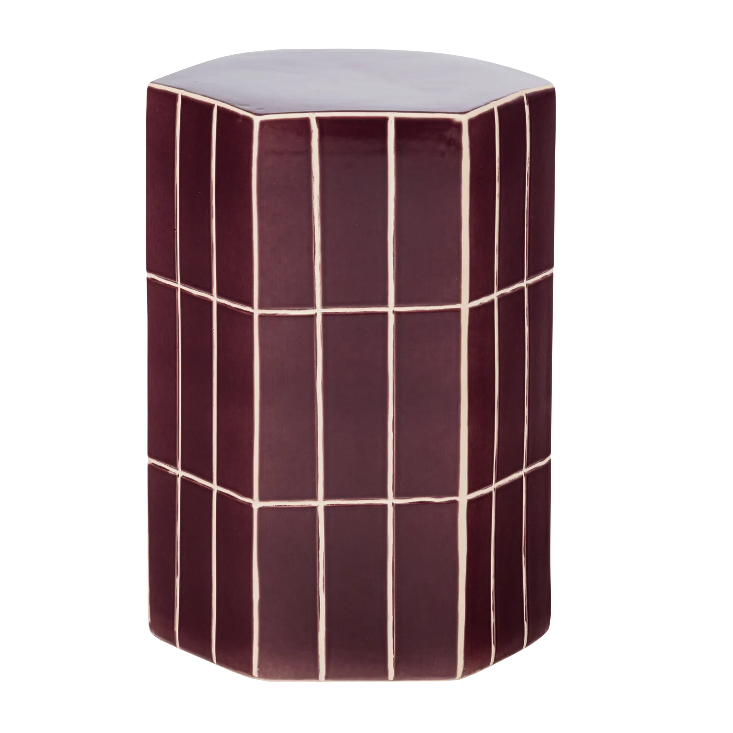 Woood Plu Decoratieve Bijzettafel Keramiek Paars 42x30x26cm - KwaliteitWonen.nl