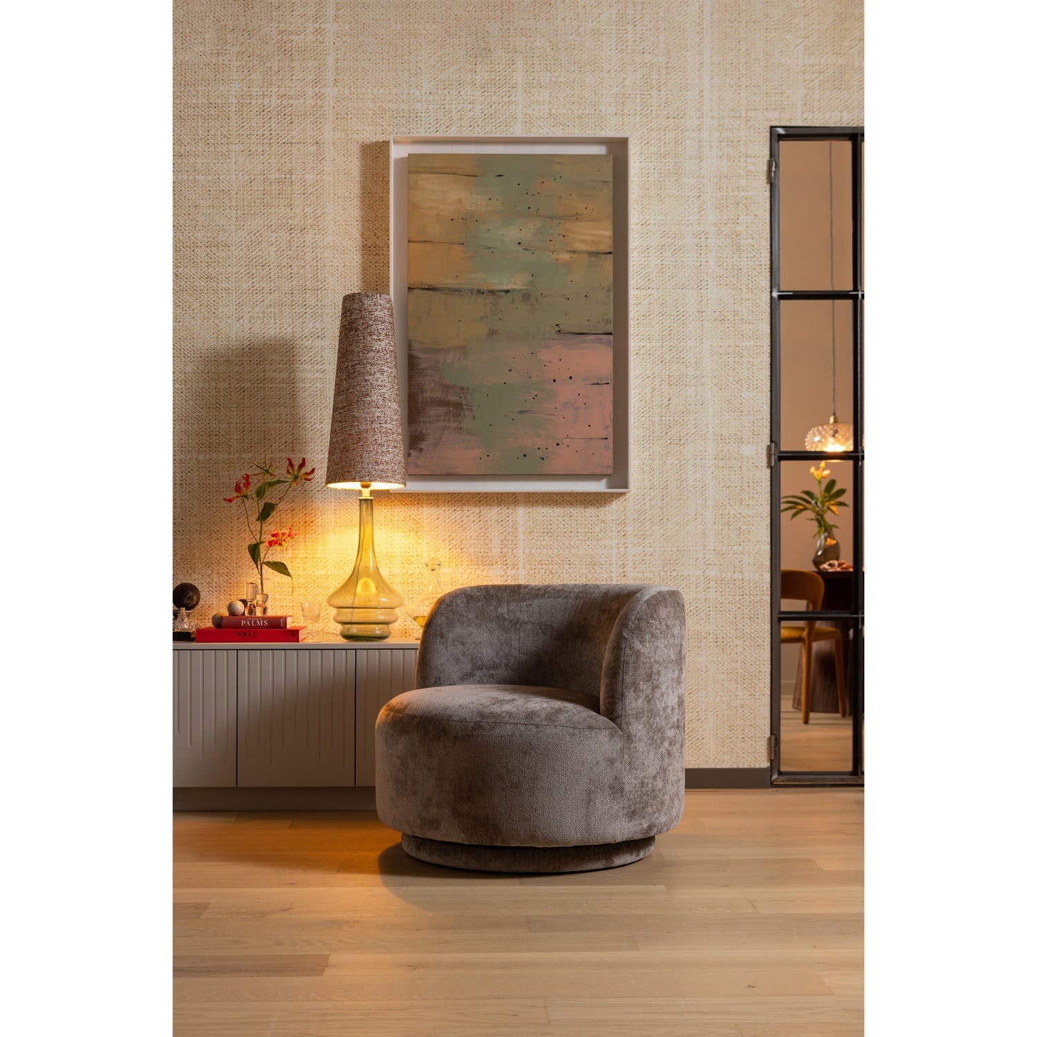 Woood Popular Draaifauteuil Taupe - KwaliteitWonen.nl