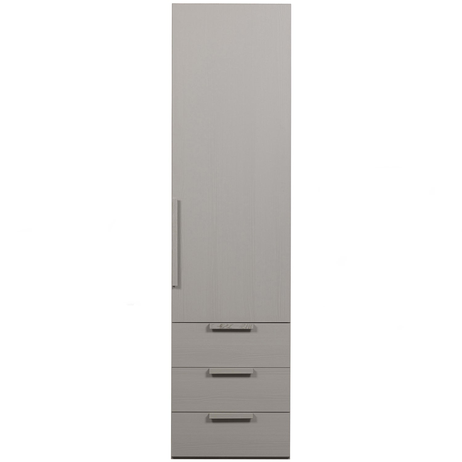 Woood Rens Kledingkast 1 Deurs Greep Lang Noten Pebble Grey [Fsc] - KwaliteitWonen.nl