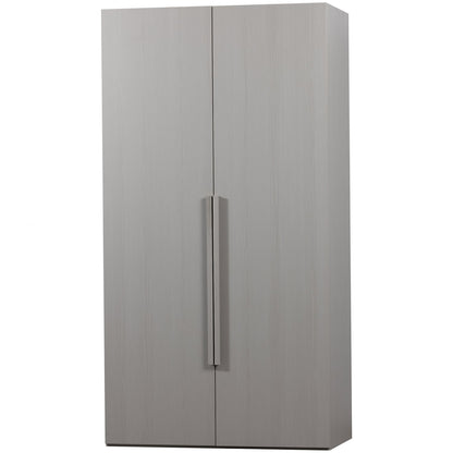 Woood Rens Kledingkast 2 Deurs Greep Lang Noten Pebble Grey [Fsc] - KwaliteitWonen.nl