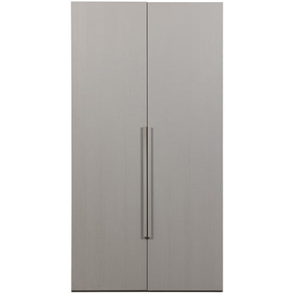 Woood Rens Kledingkast 2 Deurs Greep Lang Noten Pebble Grey [Fsc] - KwaliteitWonen.nl