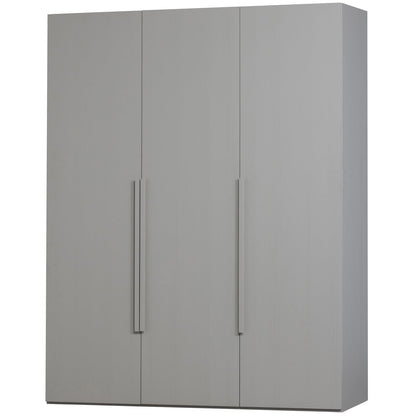 Woood Rens Kledingkast 3 Deurs Greep Lang Noten Pebble Grey [Fsc] - KwaliteitWonen.nl