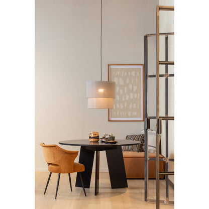 Woood Rhonda Eettafel O129 Cm Eiken Blacknight [Fsc] - KwaliteitWonen.nl