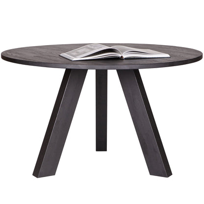 Woood Rhonda Eettafel O129 Cm Eiken Blacknight [Fsc] - KwaliteitWonen.nl