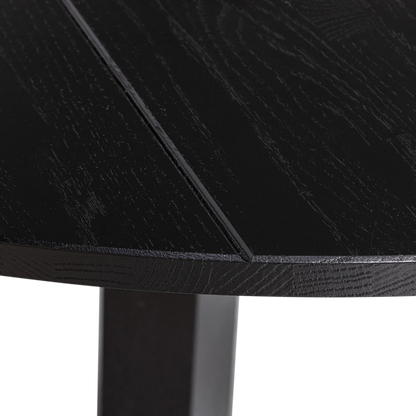 Woood Rhonda Eettafel O129 Cm Eiken Blacknight [Fsc] - KwaliteitWonen.nl