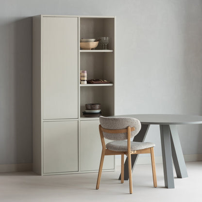 Woood Rhonda Eettafel O129 Cm Eiken Warmgrijs [Fsc] - KwaliteitWonen.nl