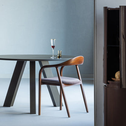 Woood Rhonda Eettafel Rond 129cm Eiken Middenbruin [Fsc] - KwaliteitWonen.nl