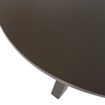 Woood Rhonda Eettafel Rond 129cm Eiken Middenbruin [Fsc] - KwaliteitWonen.nl