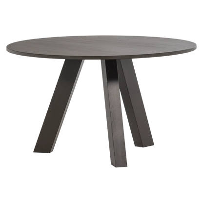 Woood Rhonda Eettafel Rond 129cm Eiken Middenbruin [Fsc] - KwaliteitWonen.nl