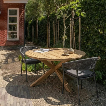 Woood Rilo Tuinstoel Aluminium Bruin - KwaliteitWonen.nl