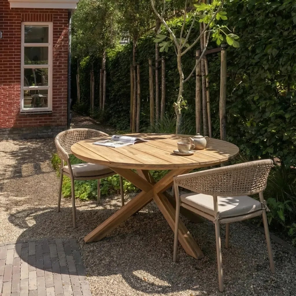 Woood Rilo Tuinstoel Aluminium Zand - KwaliteitWonen.nl