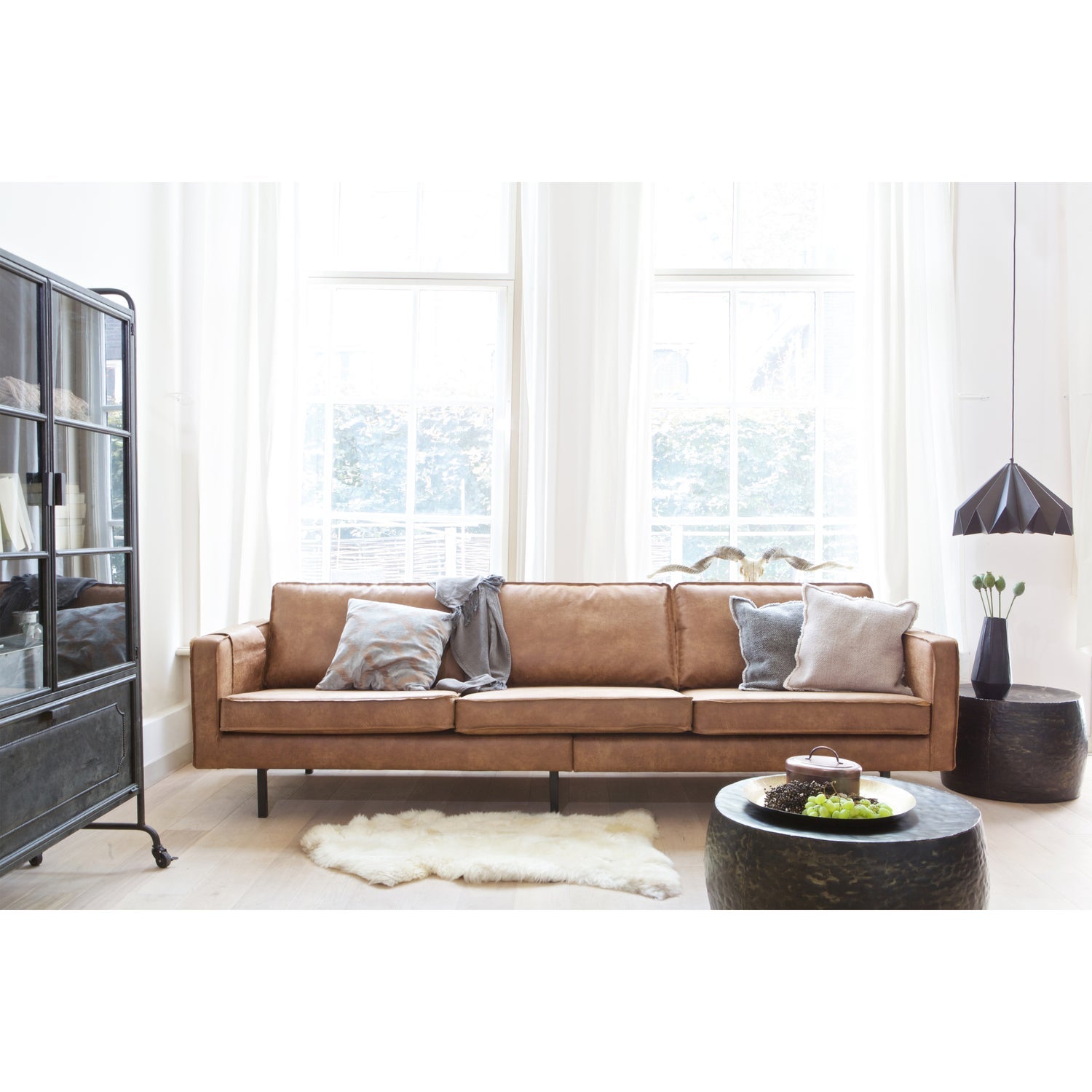 Woood Rodeo 3 Zits Bank Ecoleer Cognac - KwaliteitWonen.nl
