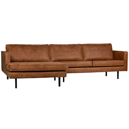 Woood Rodeo Chaise Longue Bank Links Ecoleer Cognac - KwaliteitWonen.nl