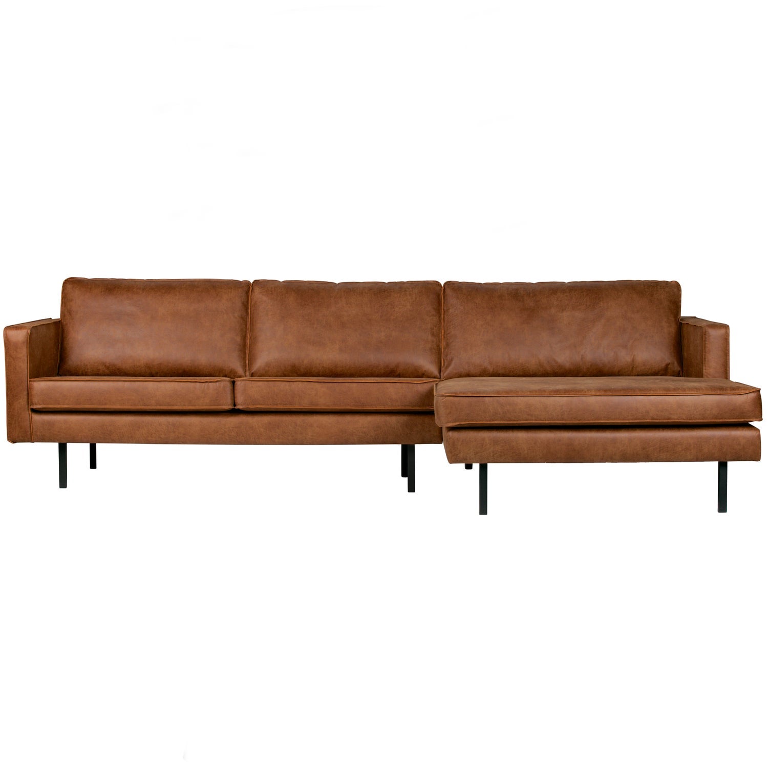 Woood Rodeo Chaise Longue Bank Rechts Ecoleer Cognac - KwaliteitWonen.nl