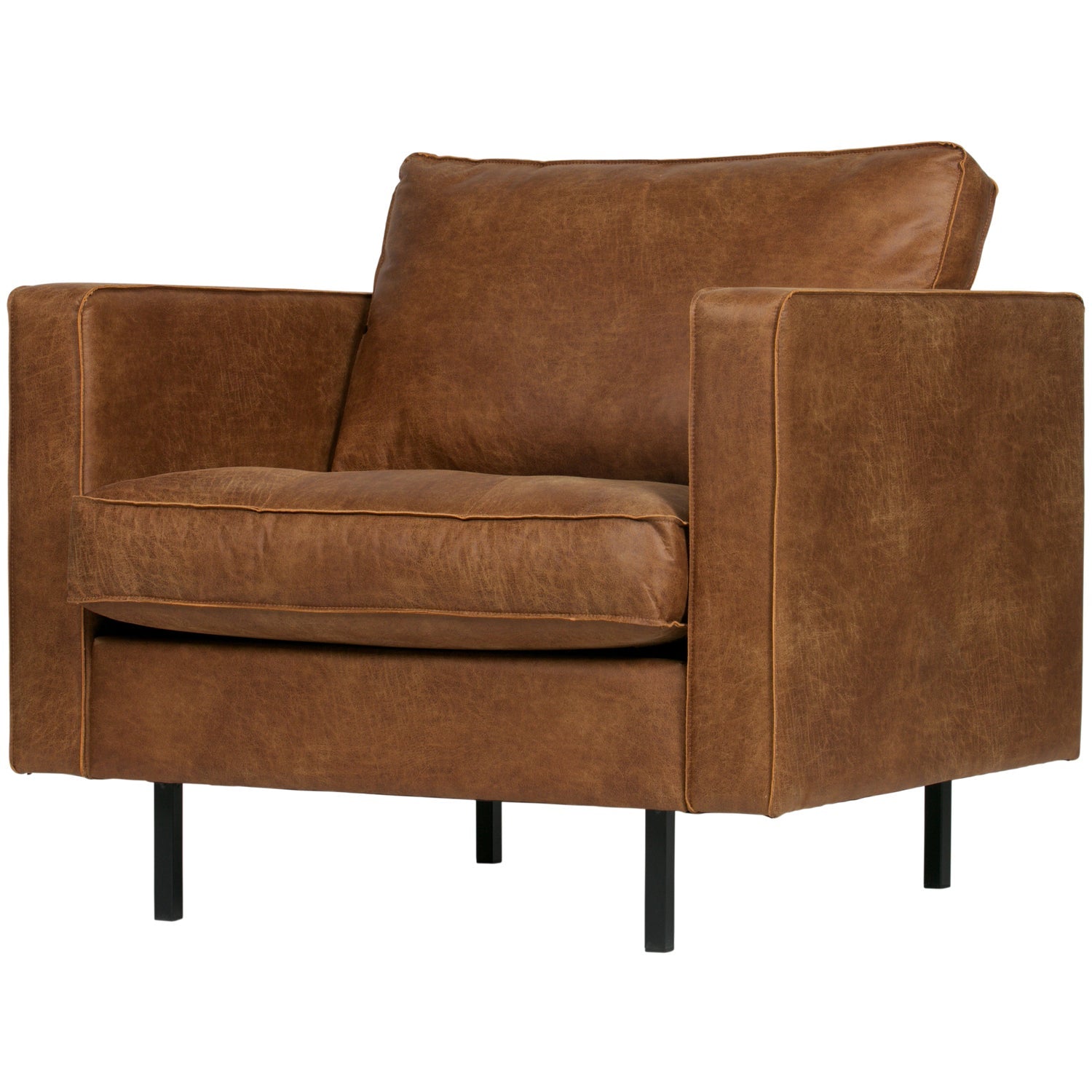 Woood Rodeo Classic Fauteuil Ecoleer Cognac - KwaliteitWonen.nl