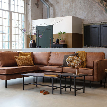 Woood Rodeo Hoekbank Links Ecoleer Cognac - KwaliteitWonen.nl