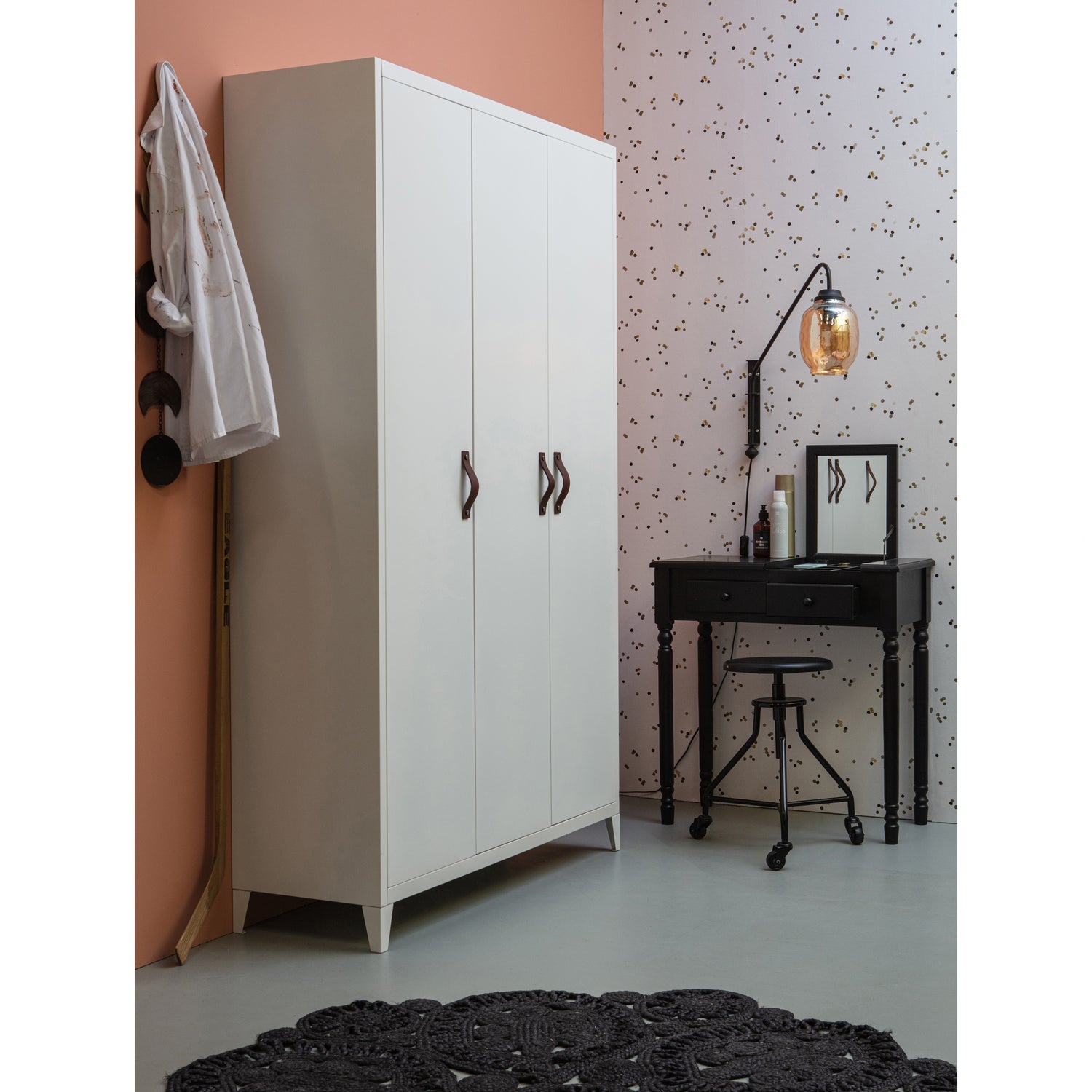 Woood Romy Wandtafel Kaptafel Hout Zwart - KwaliteitWonen.nl