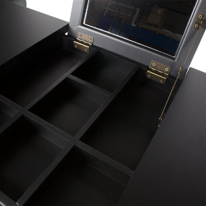 Woood Romy Wandtafel Kaptafel Hout Zwart - KwaliteitWonen.nl
