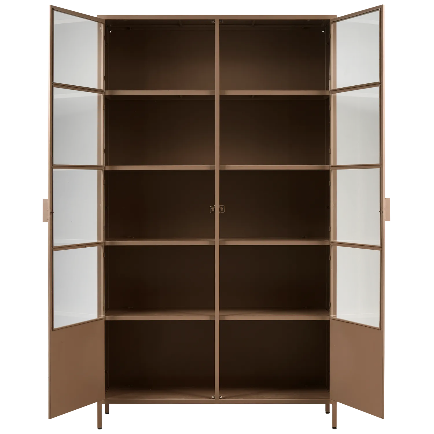 Woood Ronja Vitrinekast XL Metaal Military Brown - KwaliteitWonen.nl