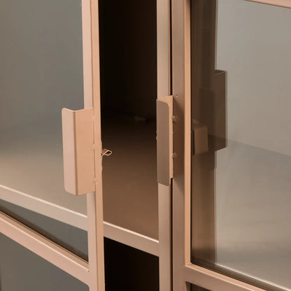 Woood Ronja Vitrinekast XL Metaal Military Brown - KwaliteitWonen.nl