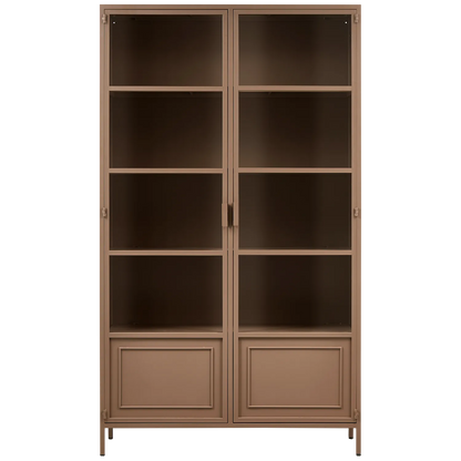Woood Ronja Vitrinekast XL Metaal Military Brown - KwaliteitWonen.nl