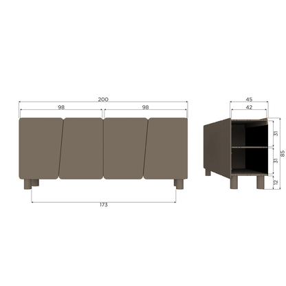 Woood Root Dressoir 200cm Grenen Truffel Bruin [Fsc] - KwaliteitWonen.nl
