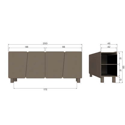 Woood Root Dressoir 200cm Grenen Truffel Bruin [Fsc] - KwaliteitWonen.nl