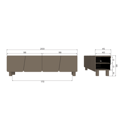 Woood Root Dressoir Tv Meubel 200cm Grenen Truffel Bruin [Fsc] - KwaliteitWonen.nl