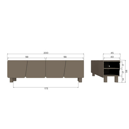 Woood Root Dressoir Tv Meubel 200cm Grenen Truffel Bruin [Fsc] - KwaliteitWonen.nl
