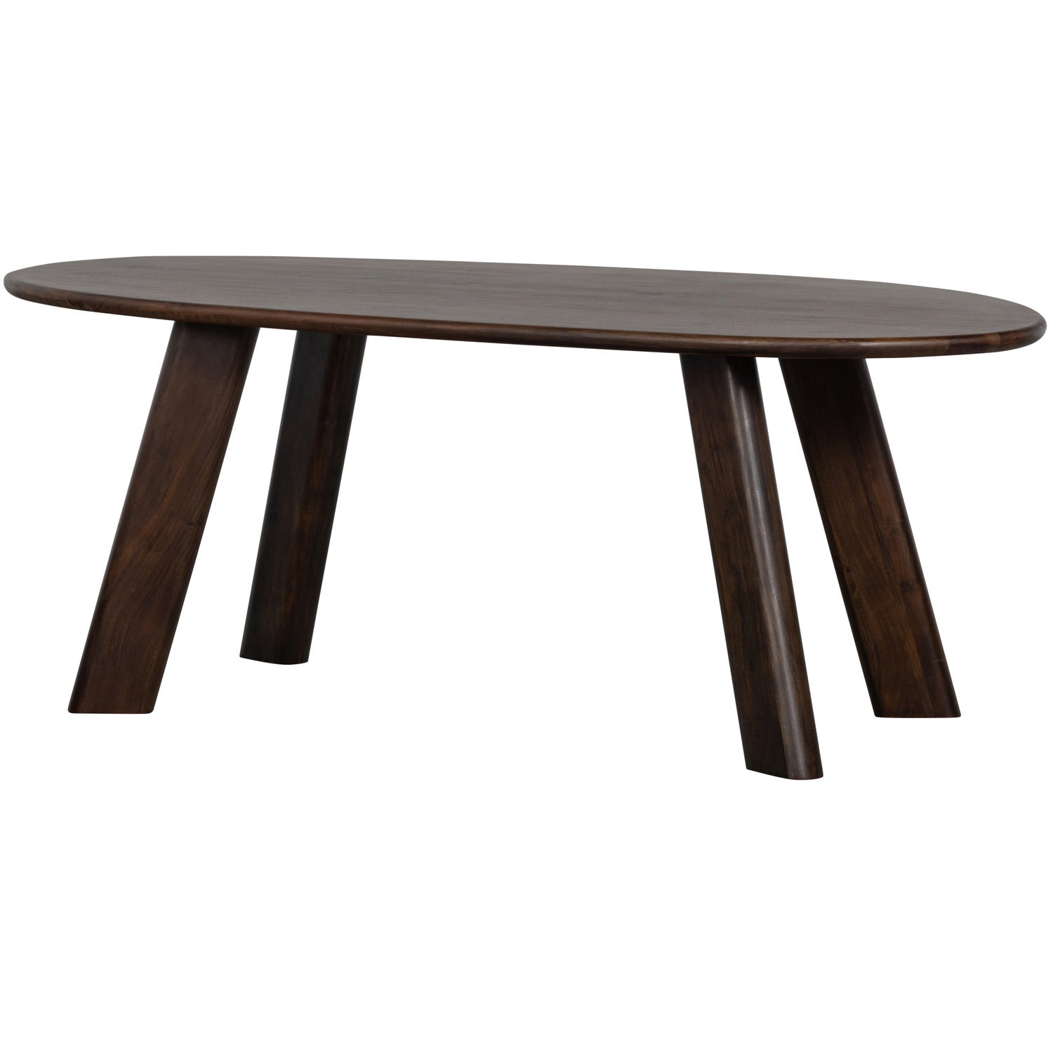 Woood Roundly Eettafel Bureau Mangohout Donkerbruin 200x100cm - KwaliteitWonen.nl