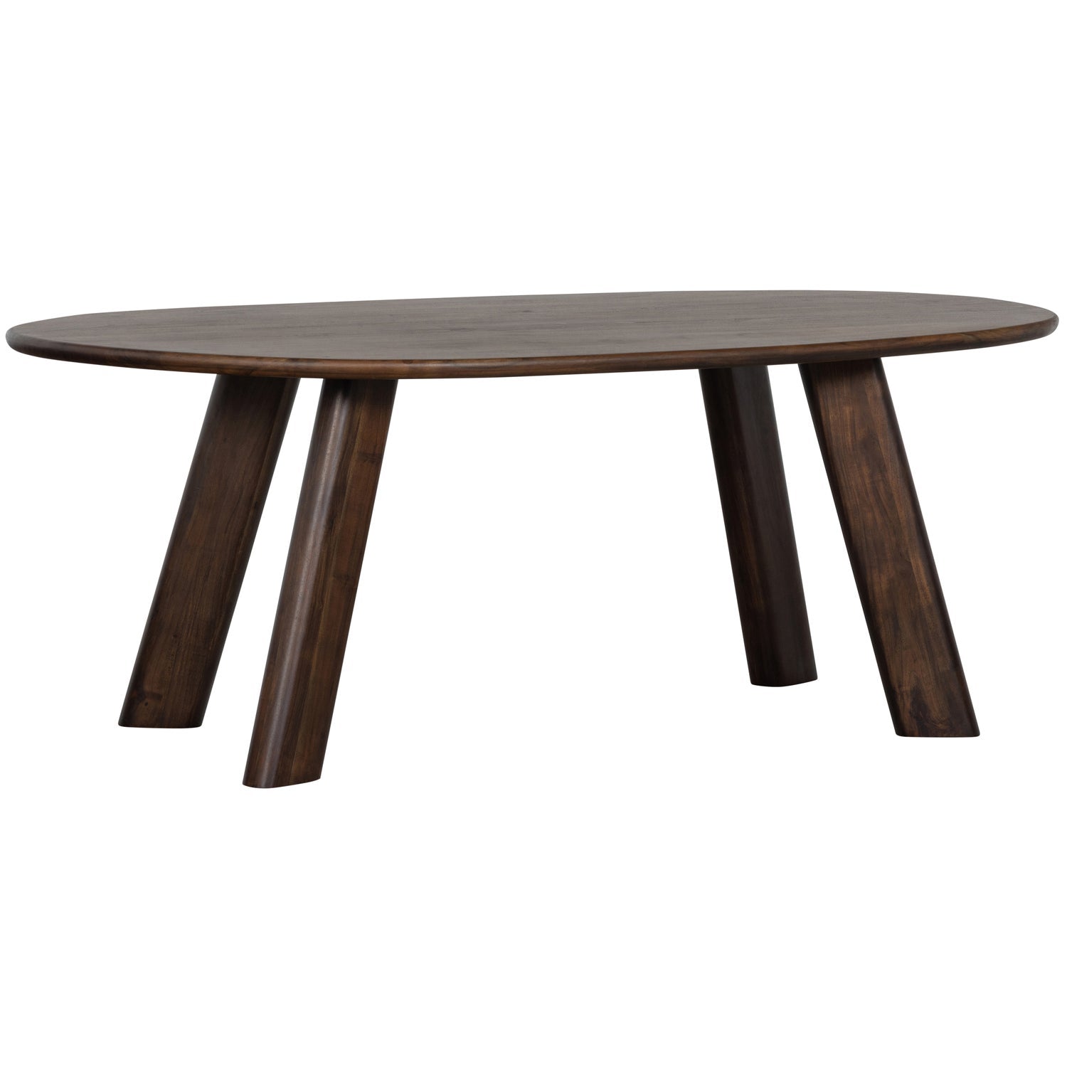 Woood Roundly Eettafel Bureau Mangohout Donkerbruin 200x100cm - KwaliteitWonen.nl