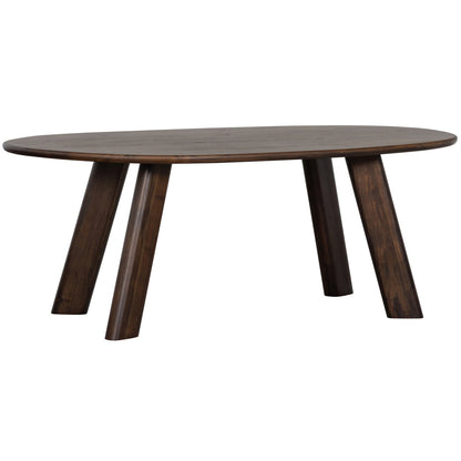 Woood Roundly Eettafel Bureau Mangohout Donkerbruin 200x100cm - KwaliteitWonen.nl