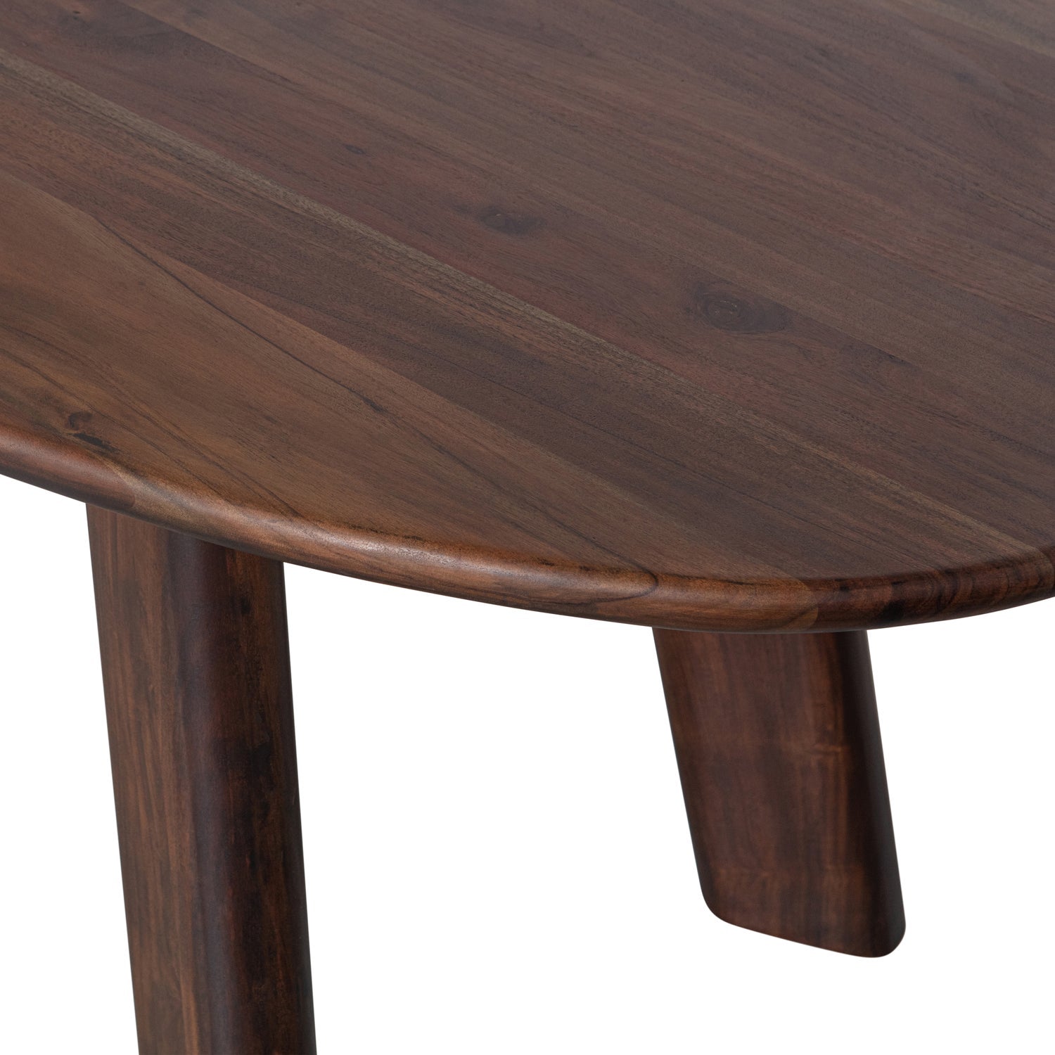 Woood Roundly Eettafel Bureau Mangohout Donkerbruin 200x100cm - KwaliteitWonen.nl