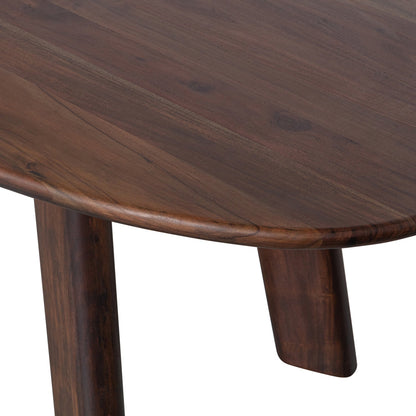 Woood Roundly Eettafel Bureau Mangohout Donkerbruin 200x100cm - KwaliteitWonen.nl