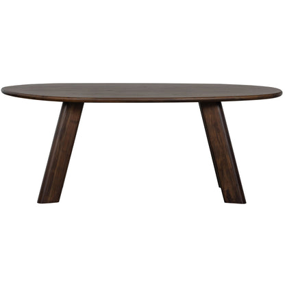 Woood Roundly Eettafel Bureau Mangohout Donkerbruin 200x100cm - KwaliteitWonen.nl