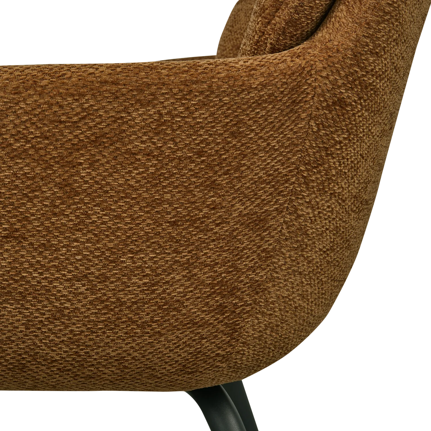 Woood Runa Eetkamerstoel Chenille Karamel Bruin Geel - KwaliteitWonen.nl