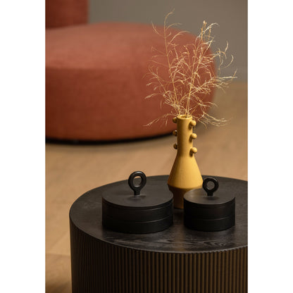 Woood Sanne Bijzettafel Mdf Rond Zwart - KwaliteitWonen.nl